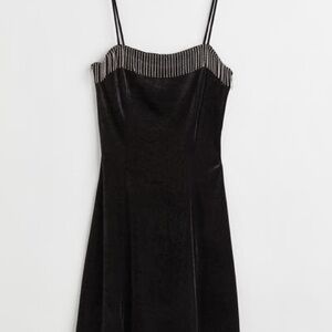 H&M Black Dress with Rhinestone Detail